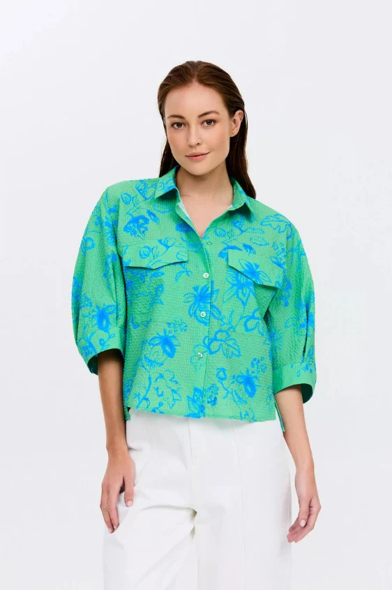 Blouses korte mouw groen CKS