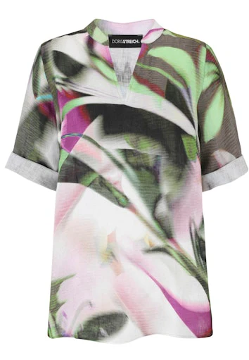 Blouses korte mouw groen Doris Streich