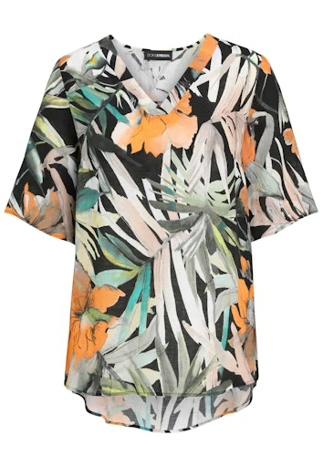 Blouses korte mouw groen Doris Streich