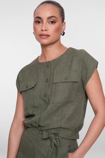 Blouses korte mouw groen Geisha