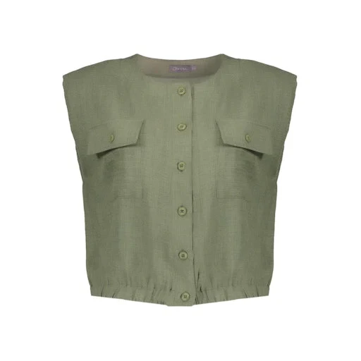 Blouses korte mouw groen Geisha - Image 2