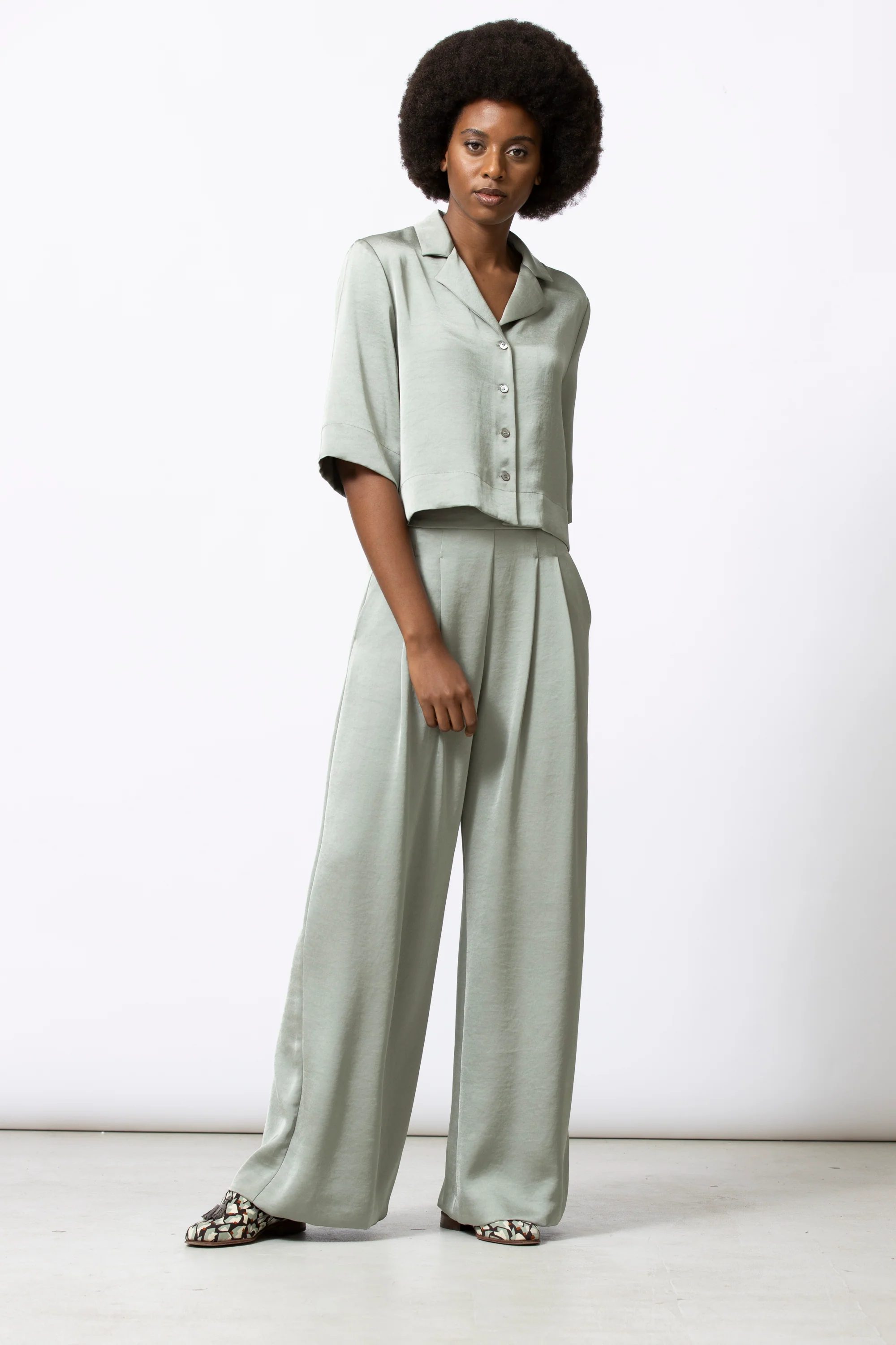 Blouses korte mouw groen Gigue - Image 2