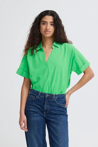 Blouses korte mouw groen ICHI - Image 6