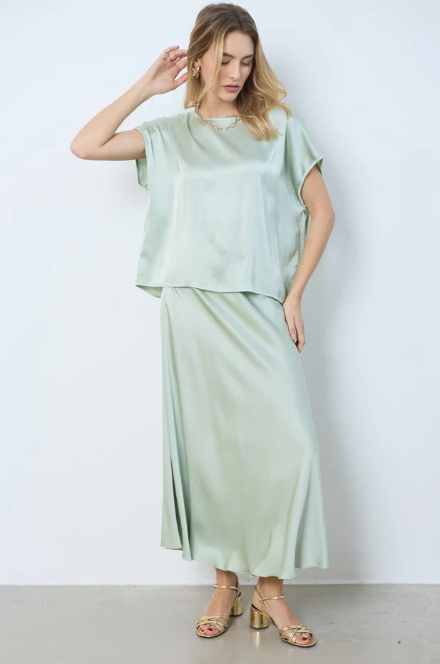 Blouses korte mouw groen LOVE AT ME