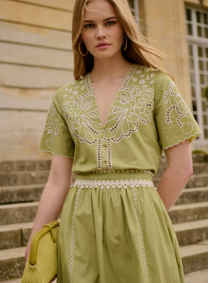Blouses korte mouw groen PETITE MENDIGOTE