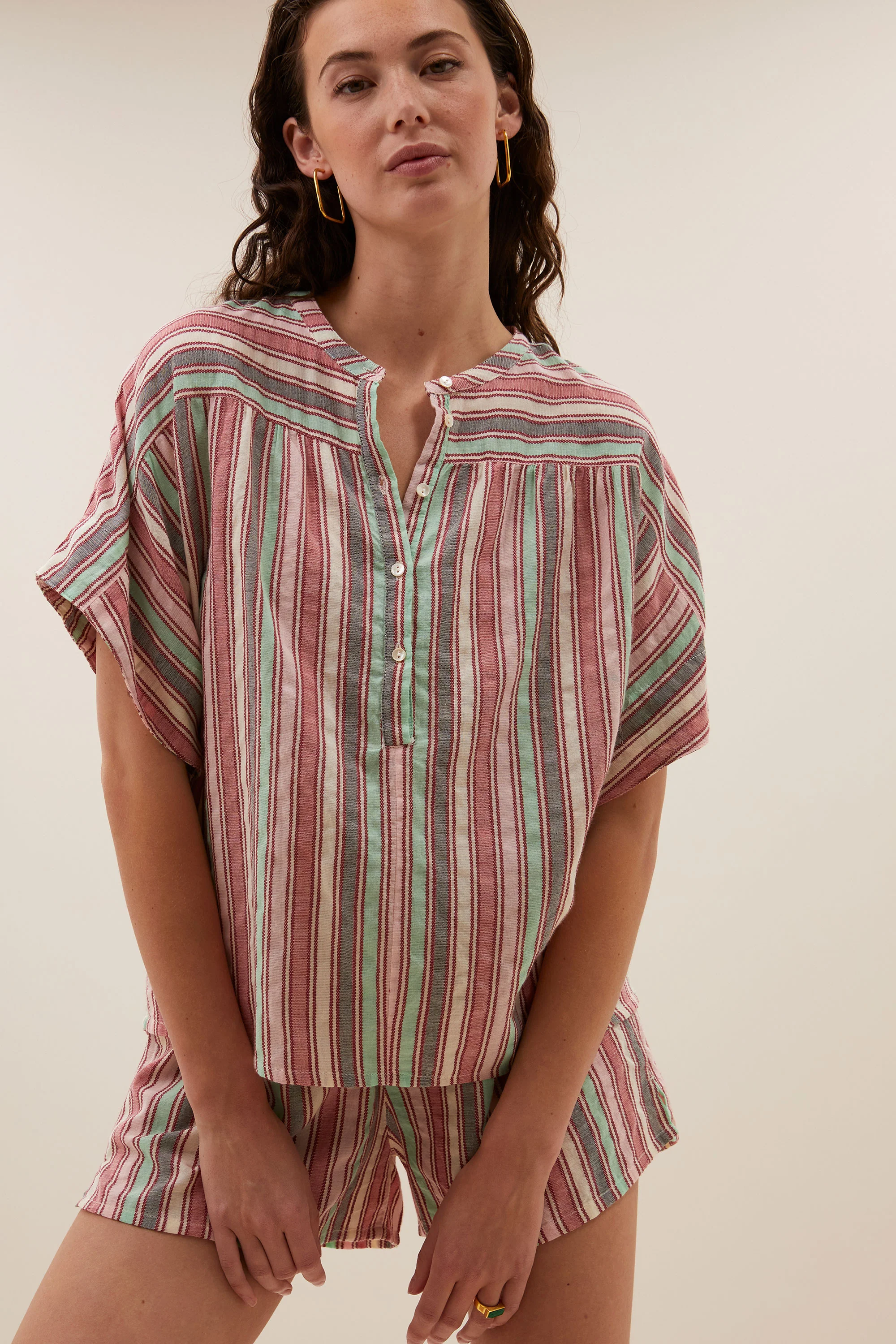 Blouses korte mouw multicolor by-bar