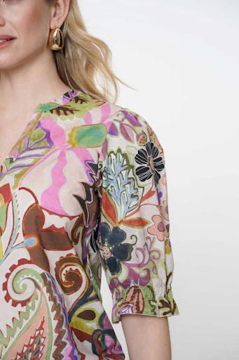 Blouses korte mouw multicolor Geisha - Image 5