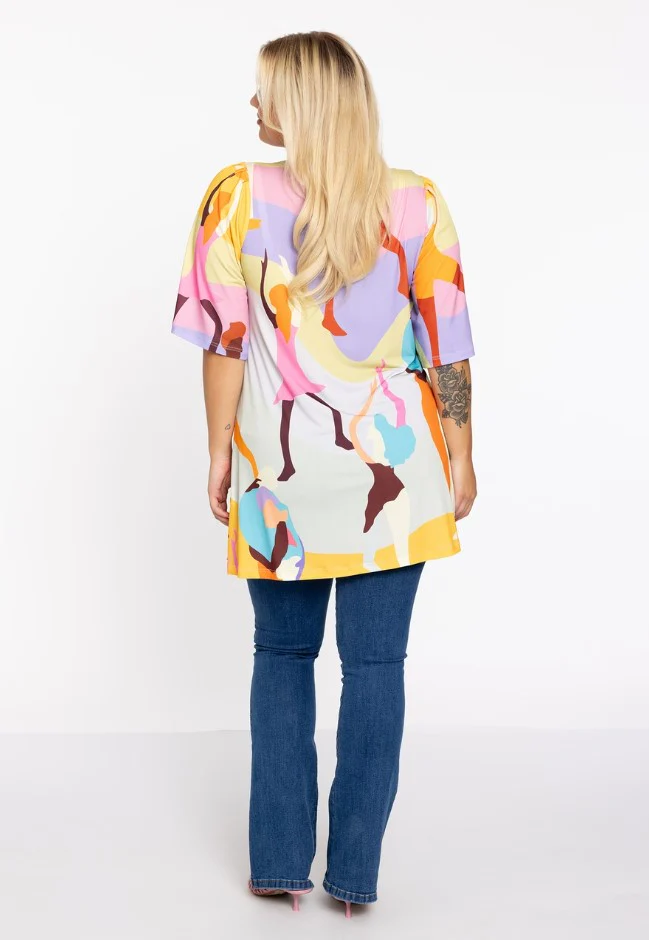 Blouses korte mouw multicolor Yoek - Image 2