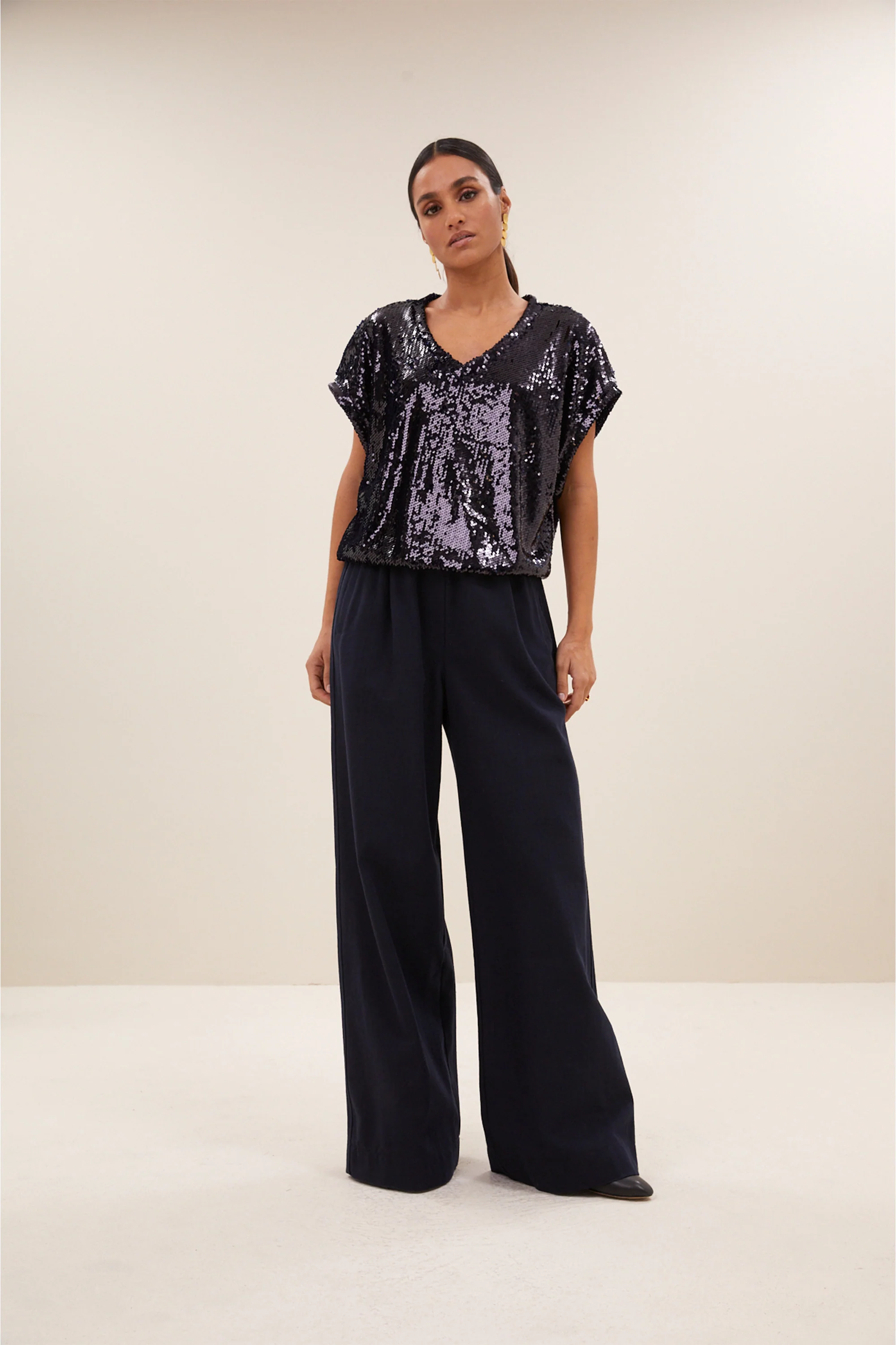 Blouses korte mouw navy by-bar - Image 3