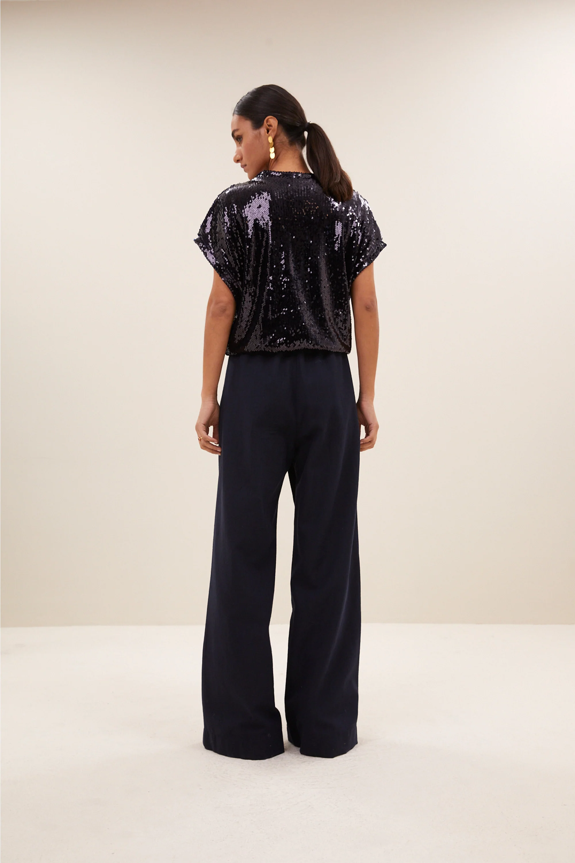 Blouses korte mouw navy by-bar - Image 4