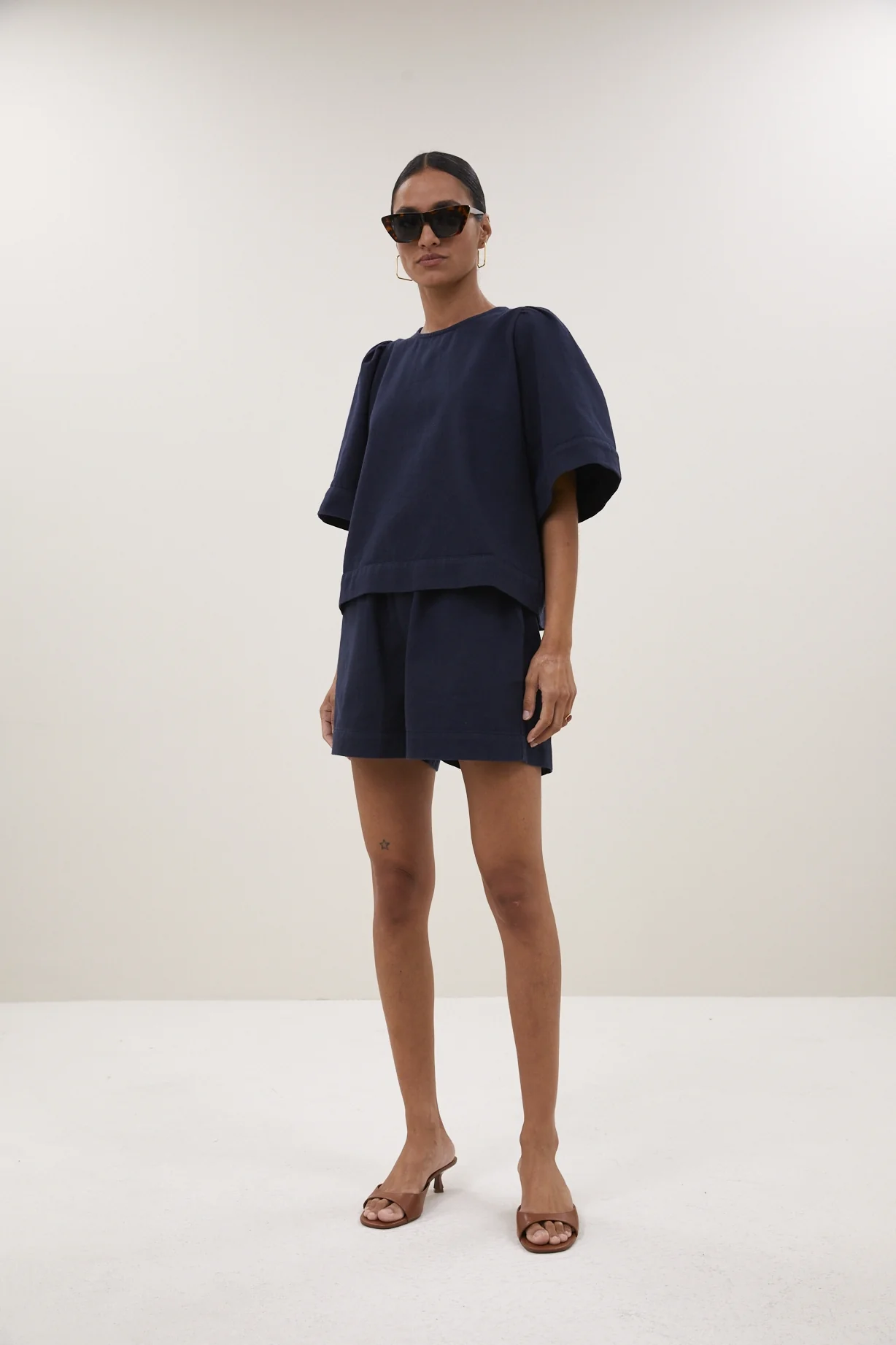 Blouses korte mouw navy by-bar - Image 2
