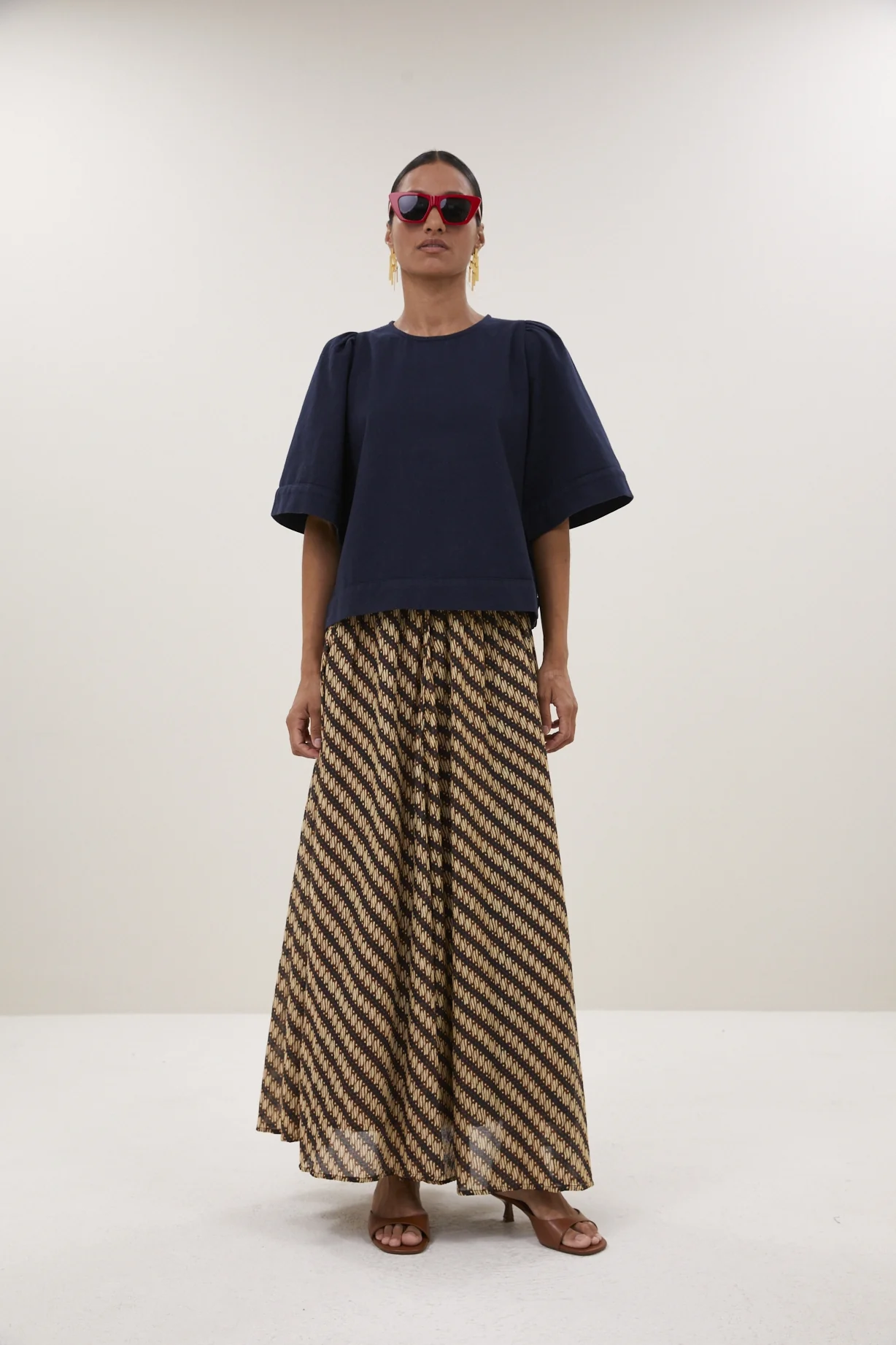 Blouses korte mouw navy by-bar - Image 3