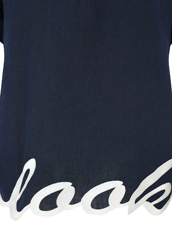 Blouses korte mouw navy Doris Streich - Image 3