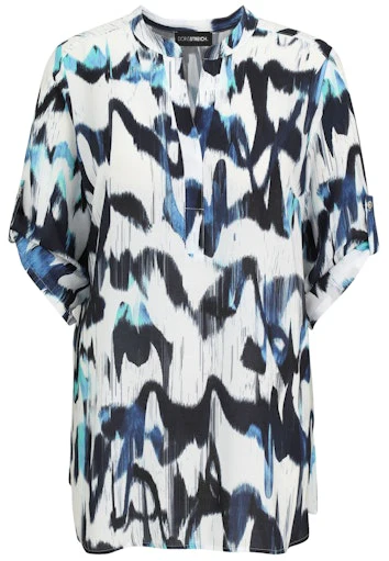 Blouses korte mouw navy Doris Streich