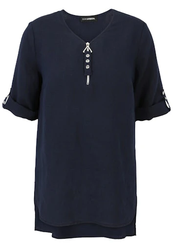 Blouses korte mouw navy Doris Streich
