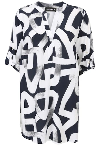 Blouses korte mouw navy Doris Streich