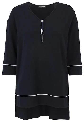Blouses korte mouw navy Doris Streich