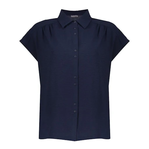 Blouses korte mouw navy Geisha - Image 2