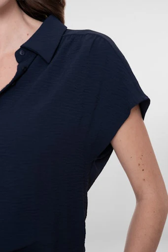 Blouses korte mouw navy Geisha - Image 3