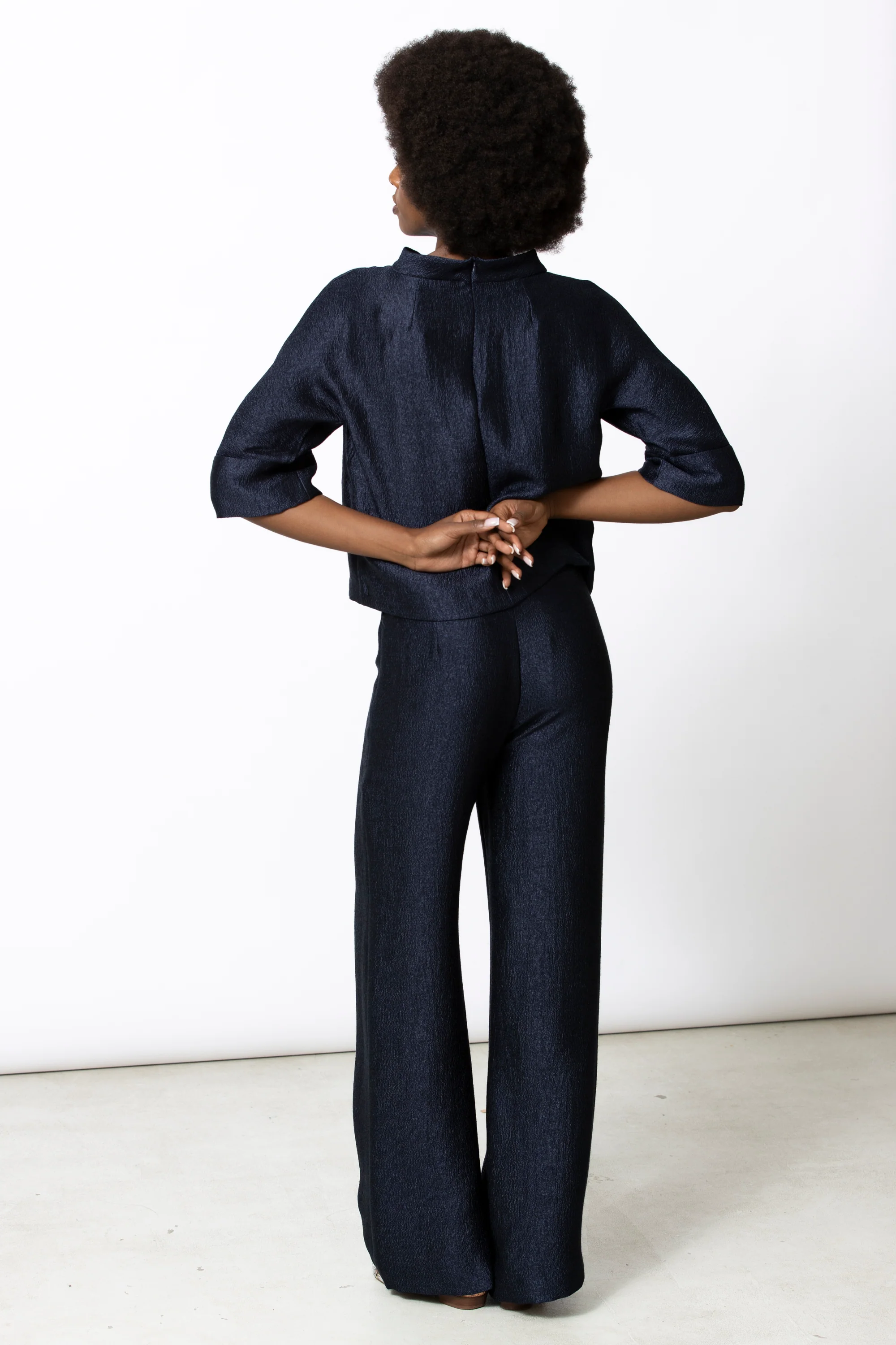 Blouses korte mouw navy Gigue - Image 2