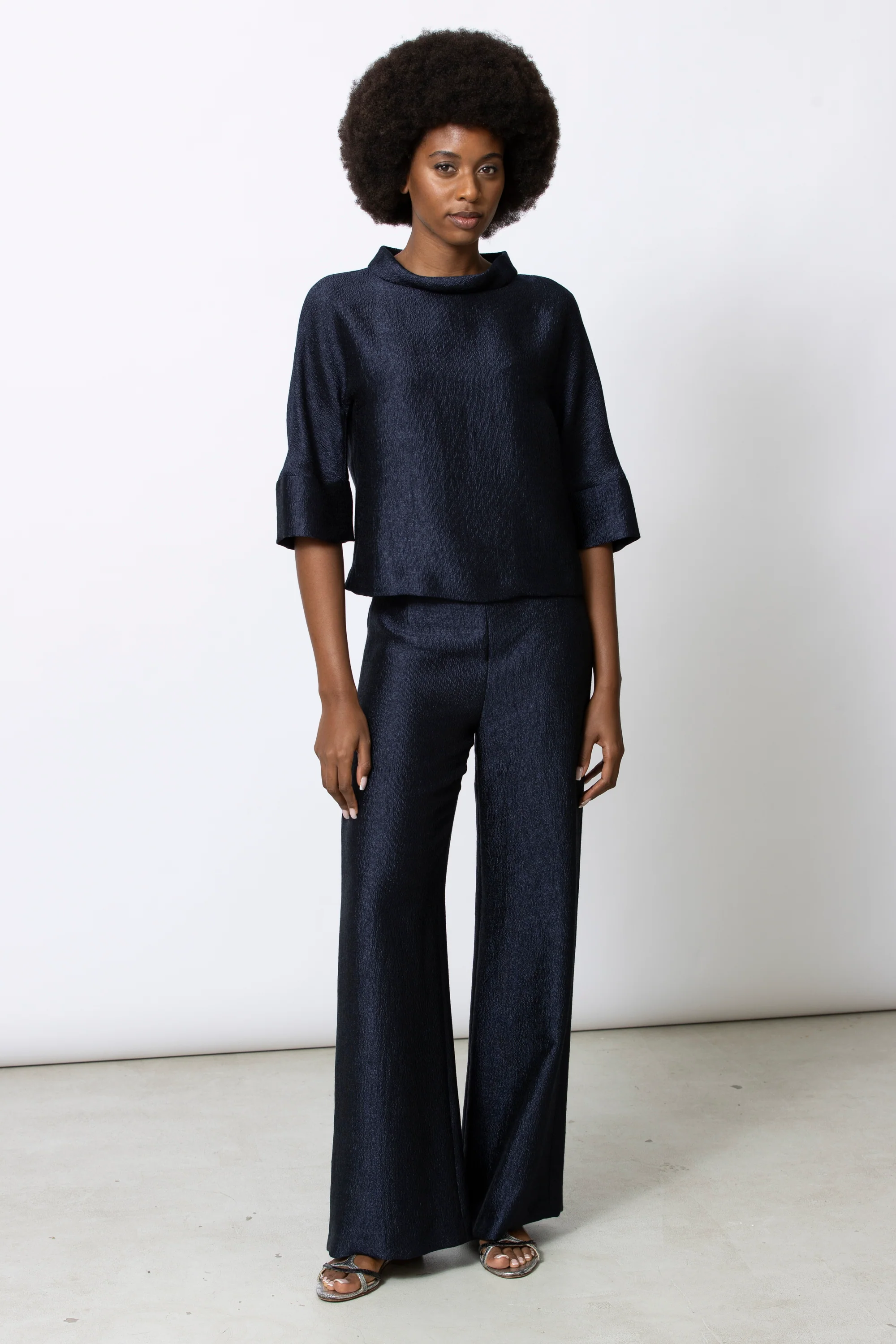 Blouses korte mouw navy Gigue - Image 3