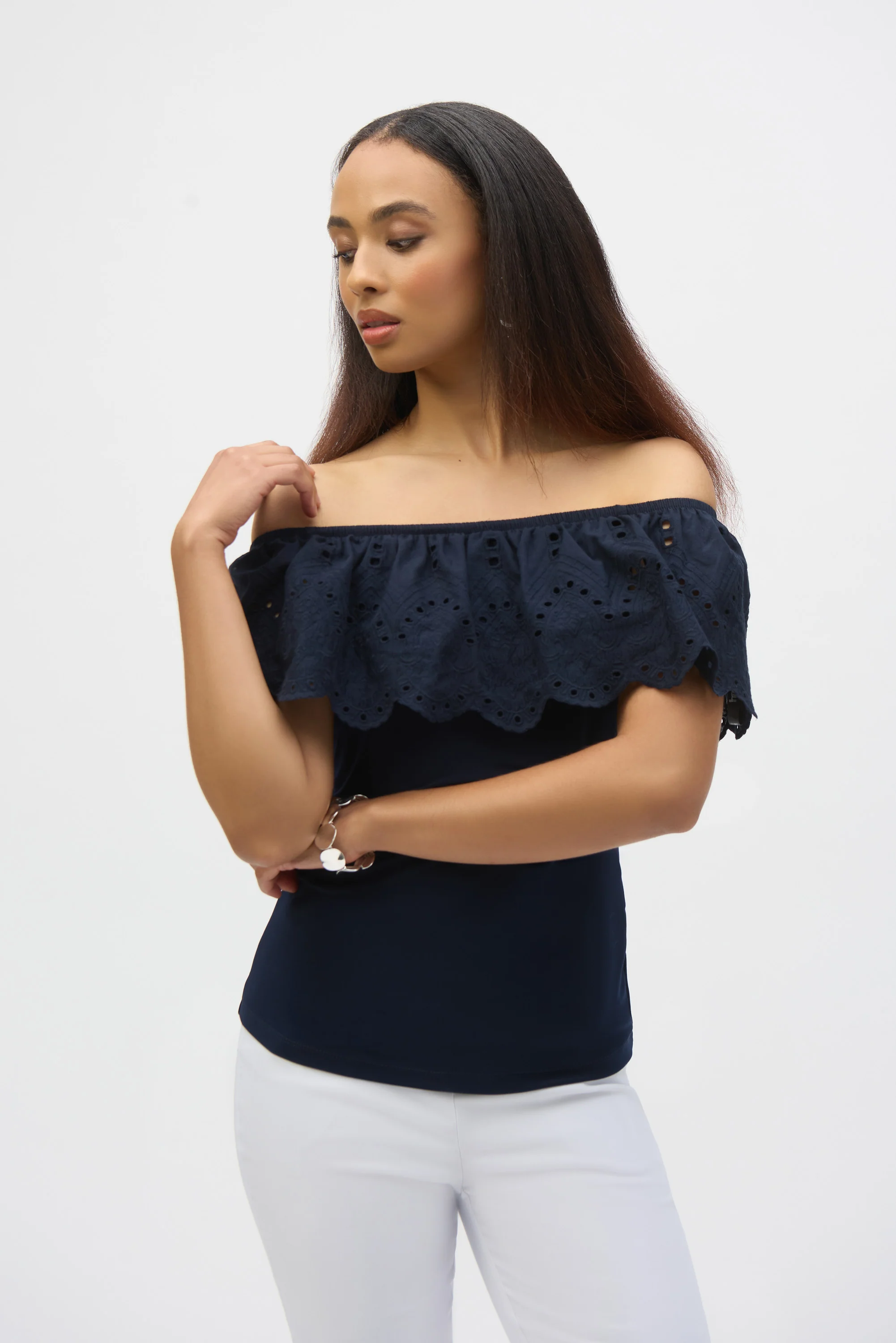 Blouses korte mouw navy Joseph Ribkoff