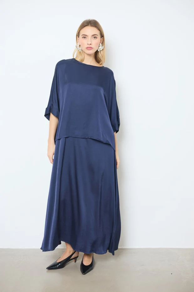 Blouses korte mouw navy LOVE AT ME