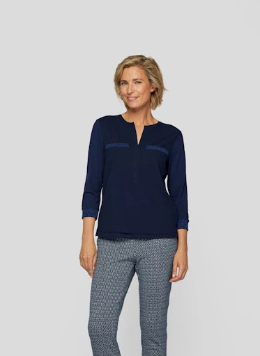 Blouses korte mouw navy Rabe - Image 2