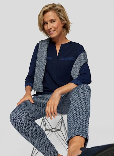 Blouses korte mouw navy Rabe - Image 3