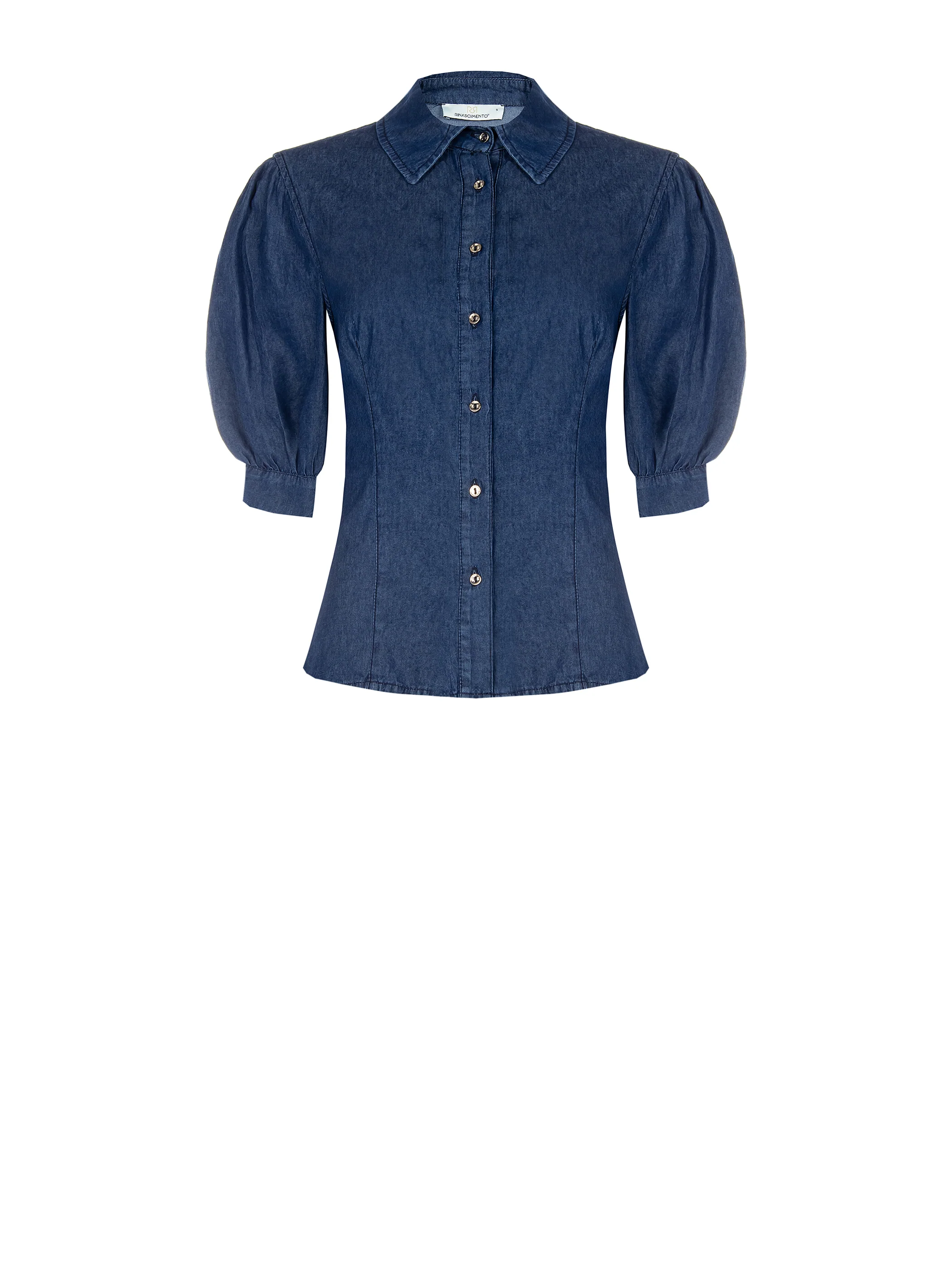 Blouses korte mouw navy Rinascimento