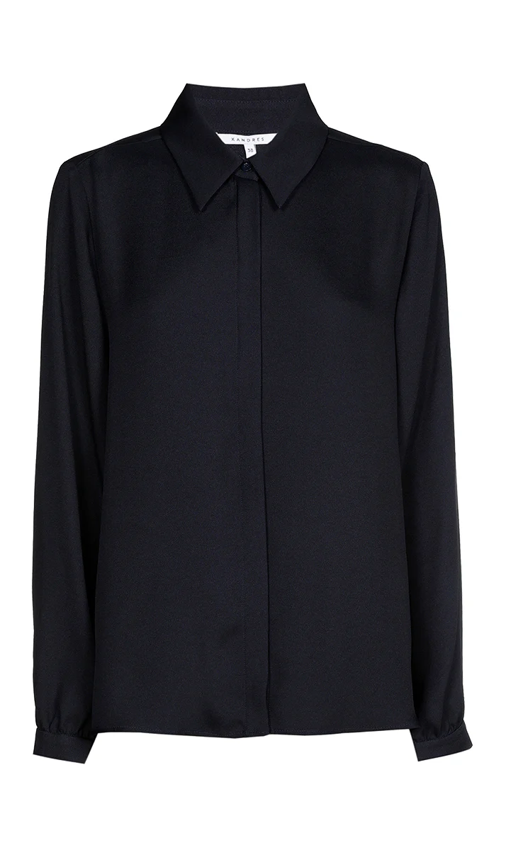 Blouses lange mouw navy Xandres