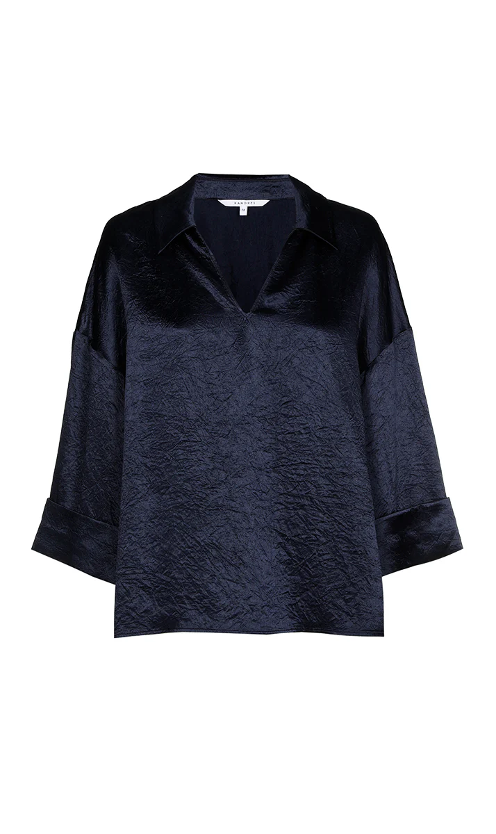 Blouses lange mouw navy Xandres