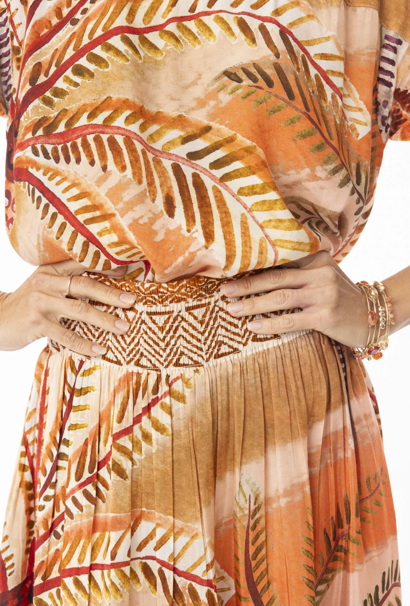 Blouses korte mouw oranje Escape - Image 2