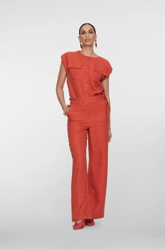 Blouses korte mouw oranje Geisha - Image 6