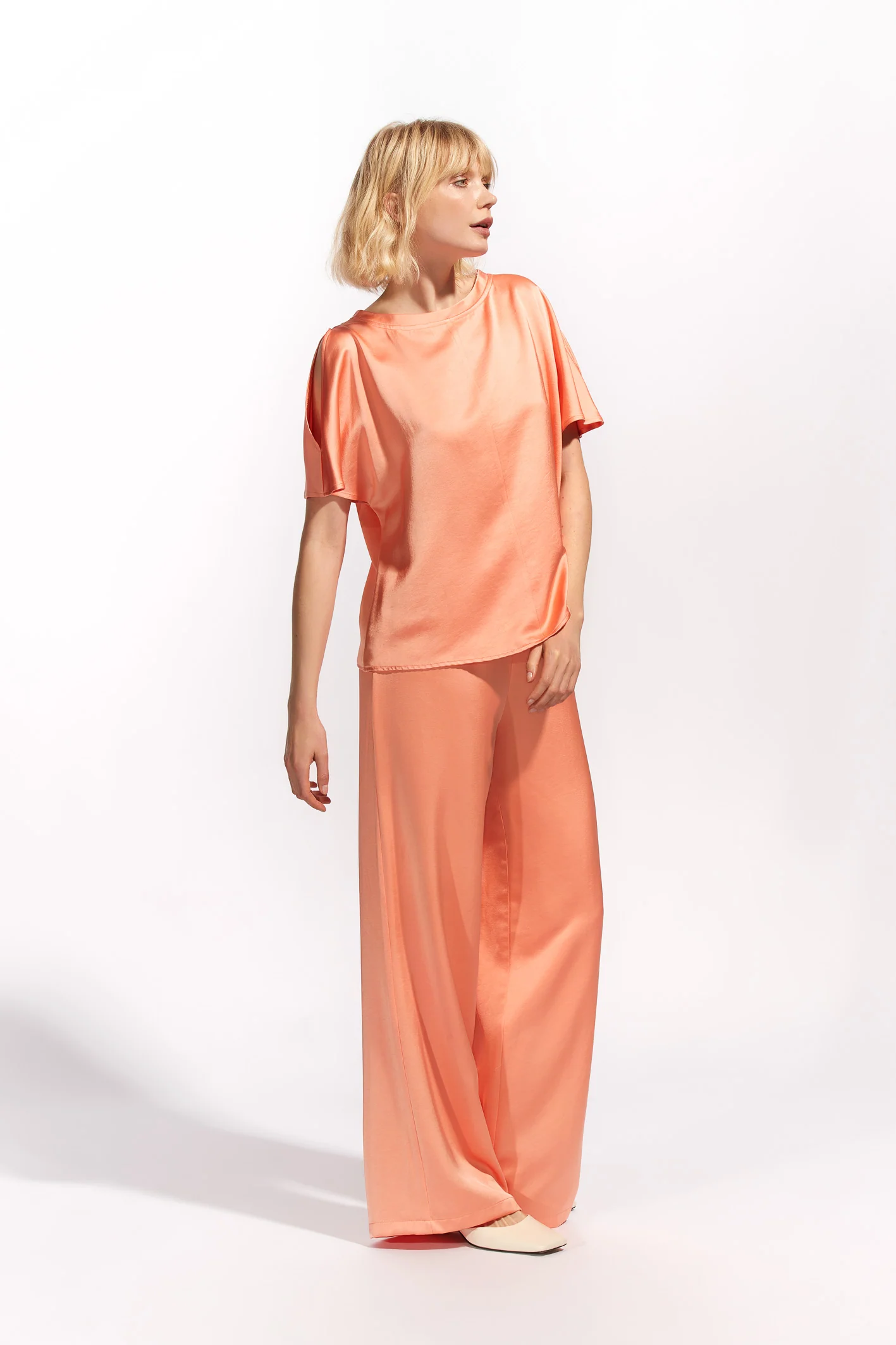 Blouses korte mouw oranje Senso