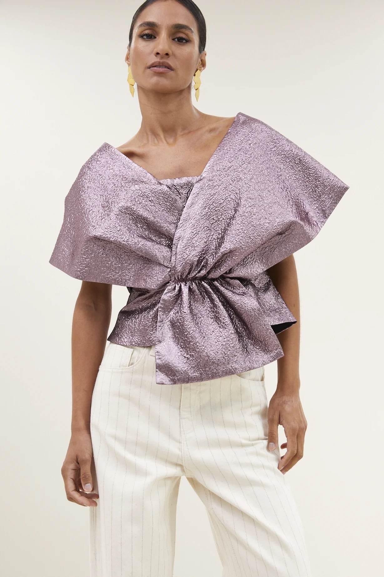 Blouses korte mouw paars by-bar