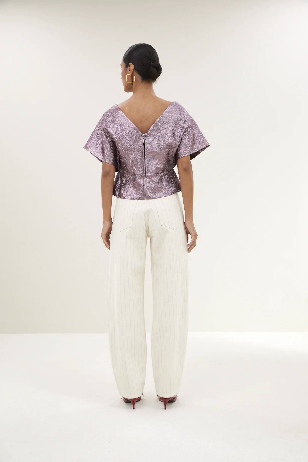 Blouses korte mouw paars by-bar - Image 3