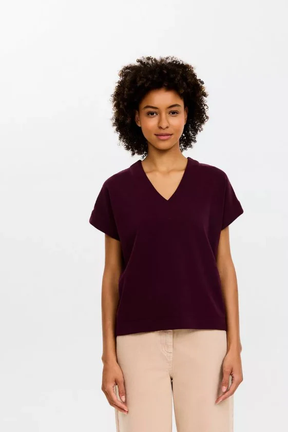 Blouses korte mouw bordeaux CKS