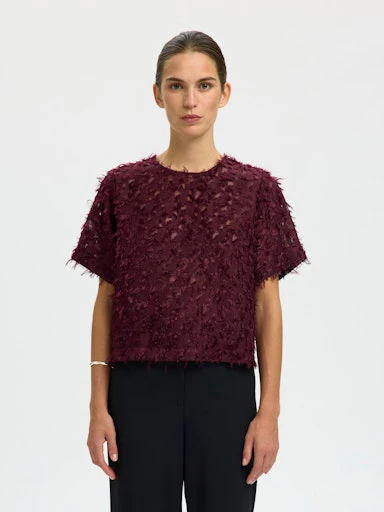 Blouses korte mouw paars Selected FEMME