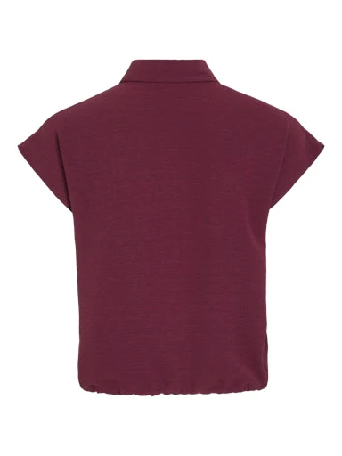 Blouses korte mouw bordeaux VILA - Image 2