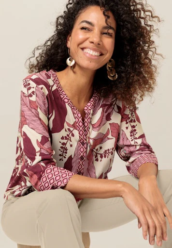 Blouses lange mouw rood Bianca - Image 4