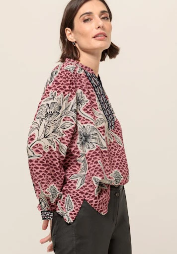 Blouses lange mouw rood Bianca - Image 3