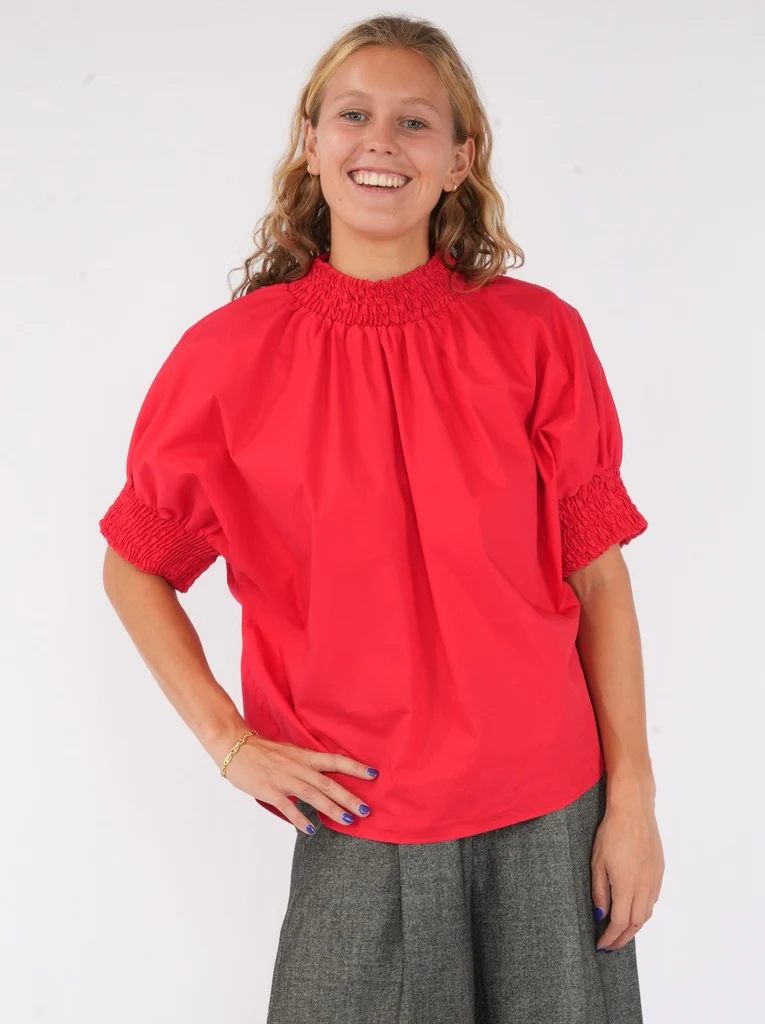 Blouses korte mouw rood BLACK ROSE