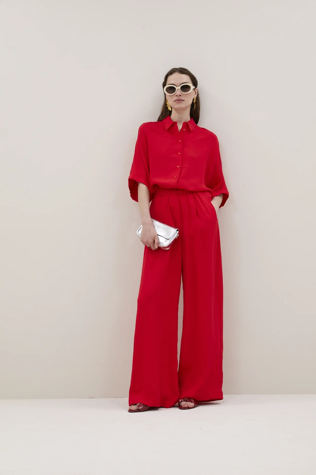 Blouses korte mouw rood by-bar - Image 3