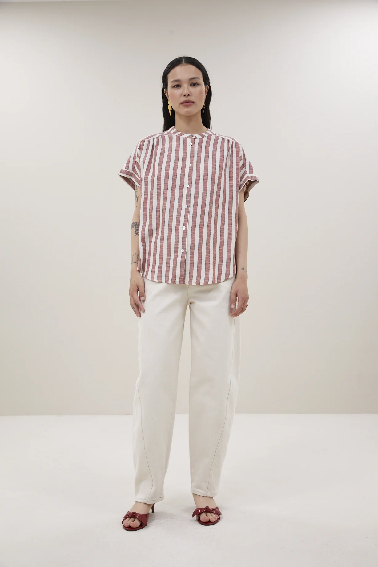 Blouses korte mouw rood by-bar - Image 2