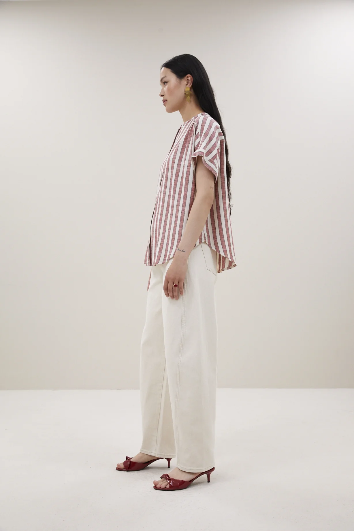 Blouses korte mouw rood by-bar - Image 3