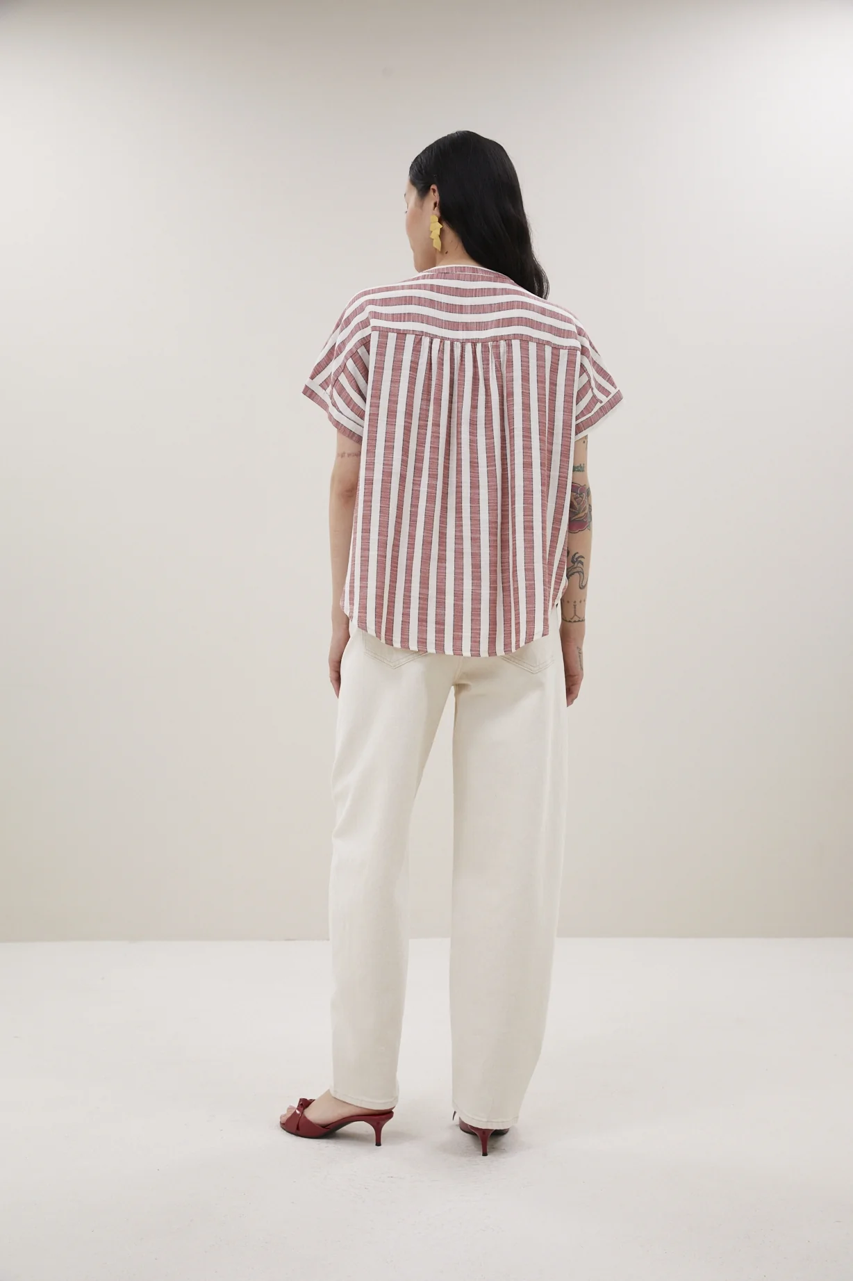 Blouses korte mouw rood by-bar - Image 4