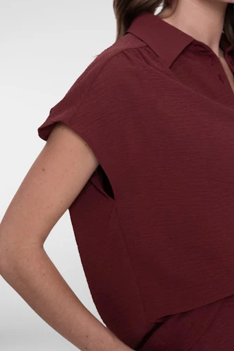Blouses korte mouw rood Geisha - Image 3