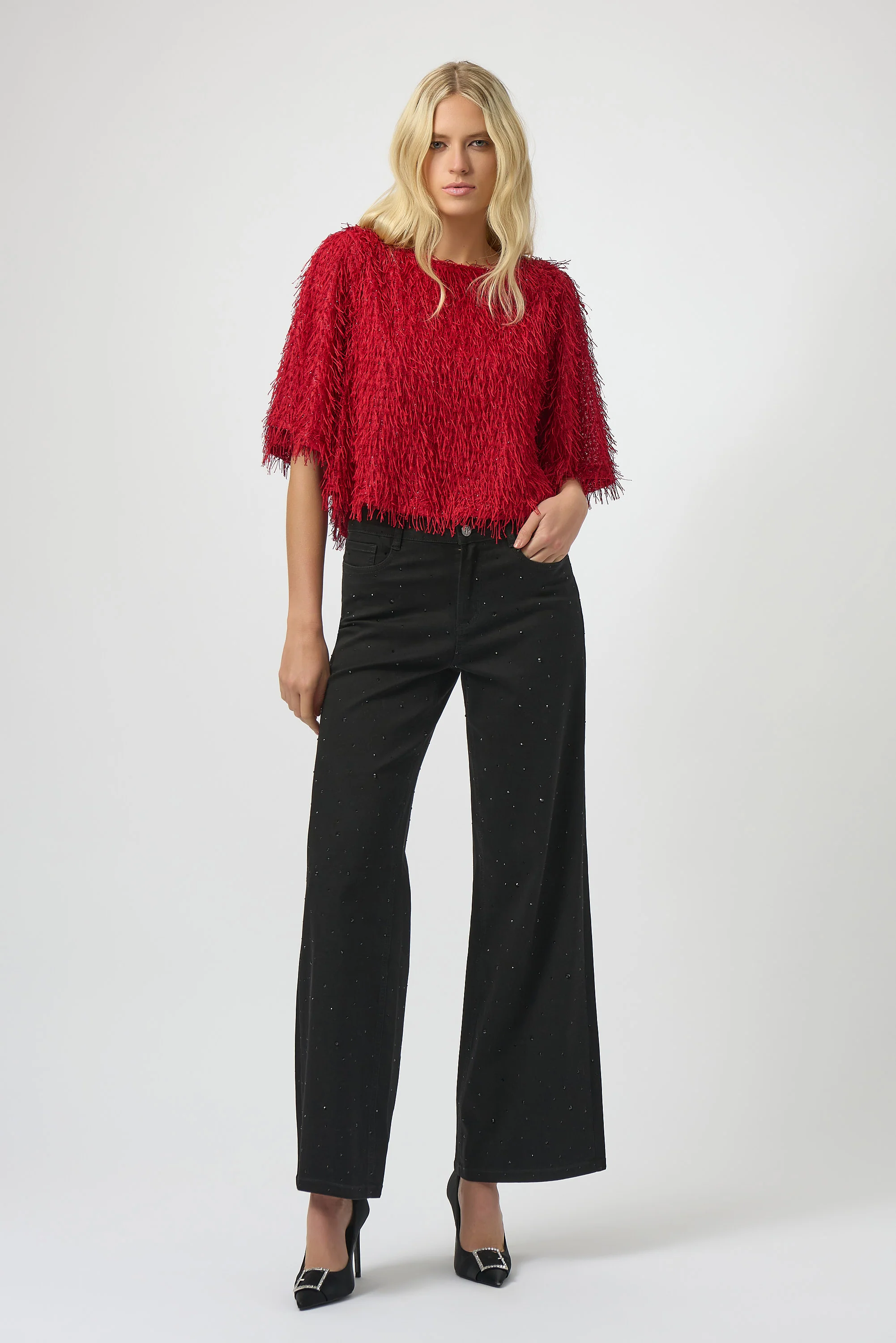 Blouses korte mouw rood Joseph Ribkoff