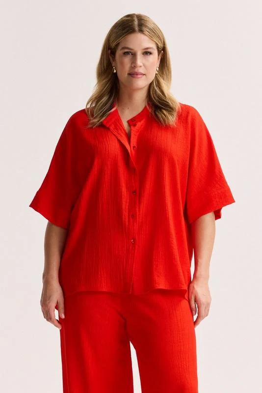 Blouses korte mouw rood Mayerline - Image 4